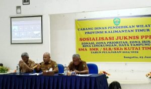 Cabang Dinas Pendidikan Kalimantan Timur (Kaltim) wilayah II Bontang-Kutai Timur melakukan sosialisasi juknis PPDB